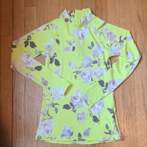 Athleta Floral Swim Coverup - Neon Yellow and Gray